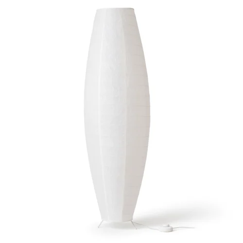 Biela stojaca lampa s oválnym tienidlom Biela stojaca lampa s oválnym tienidlom