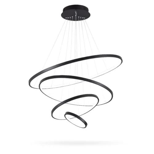 Čierny špirálovitý Led luster do obývačky Čierny špirálovitý Led luster do obývačky