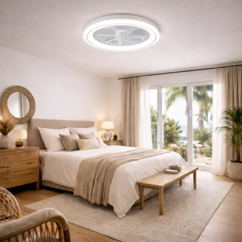 Podhľadové svietidlá ventilátor v spálni