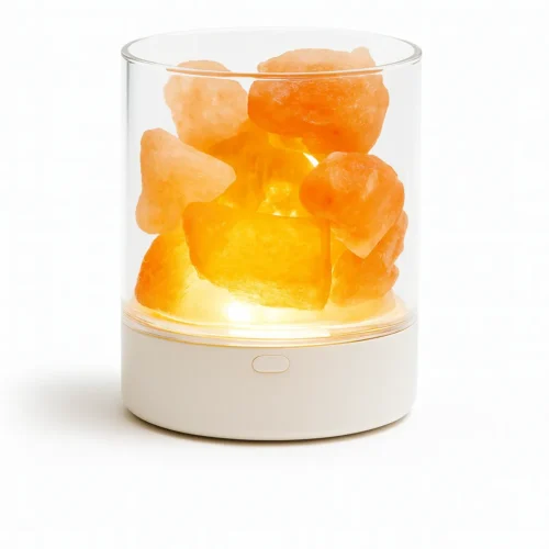 Lampa solna usb s oranžovými kryštálmi Lampa solna usb s oranžovými kryštálmi