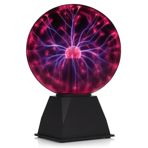 Plazmova lampa Magická guľa na čiernom podstavci