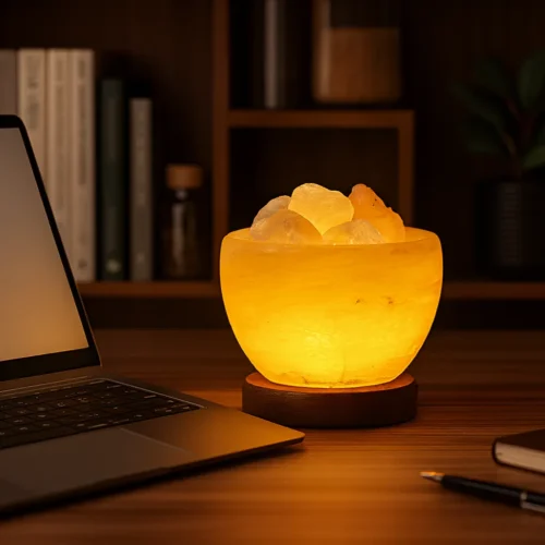 Elektrická soľná lampa v tvare misky