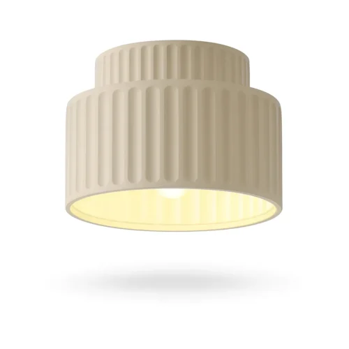 Béžové stropné svietidlo s rebrovaným povrchom Béžové stropné svietidlo s rebrovaným povrchom