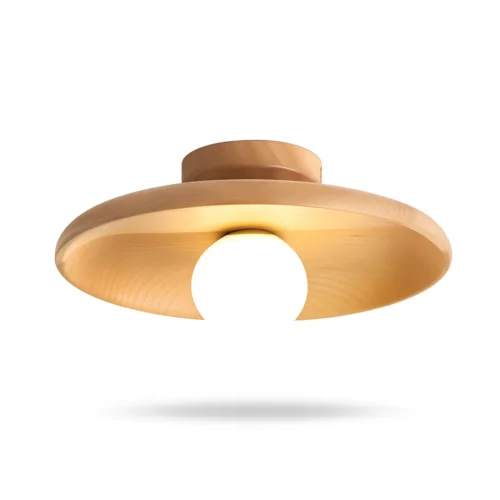 Drevené stropné svietidlo s bielou žiarovkou Drevené stropné svietidlo s bielou žiarovkou