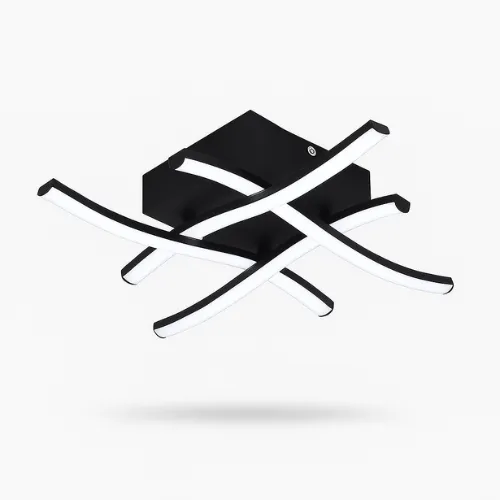 Stropné svietidlo s čiernou konštrukciou a LED pásmi Stropné svietidlo s čiernou konštrukciou a LED pásmi