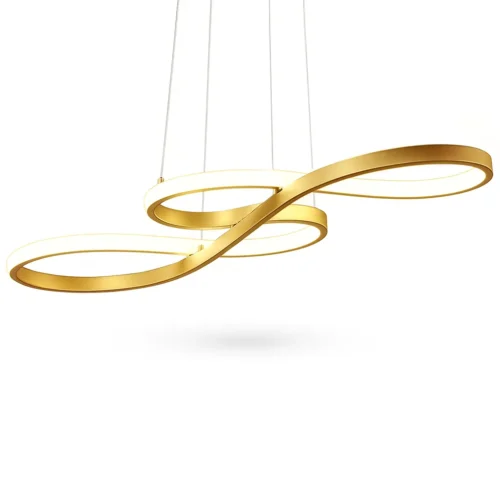 Moderné zlaté visiace svietidlo s vlnitým dizajnom Moderné zlaté visiace svietidlo s vlnitým dizajnom