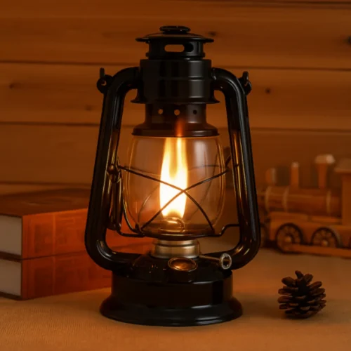 Tlaková petrolejová lampa so svietiacim plameňom