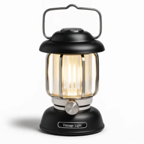 Čierna elektrická petrolejová lampa Čierna elektrická petrolejová lampa