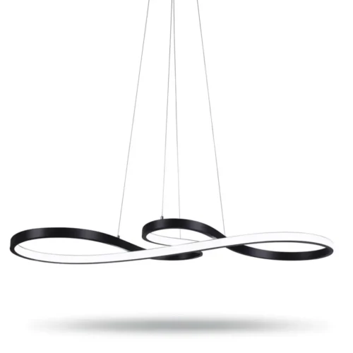 Čierne stropné svietidlo v tvare slučky Čierne stropné svietidlo v tvare slučky