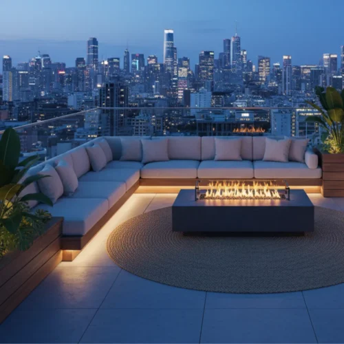 Led pasik do exterieru na osvetlenej terase