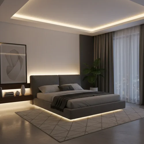 Spálňa s Led pasikom pod linku